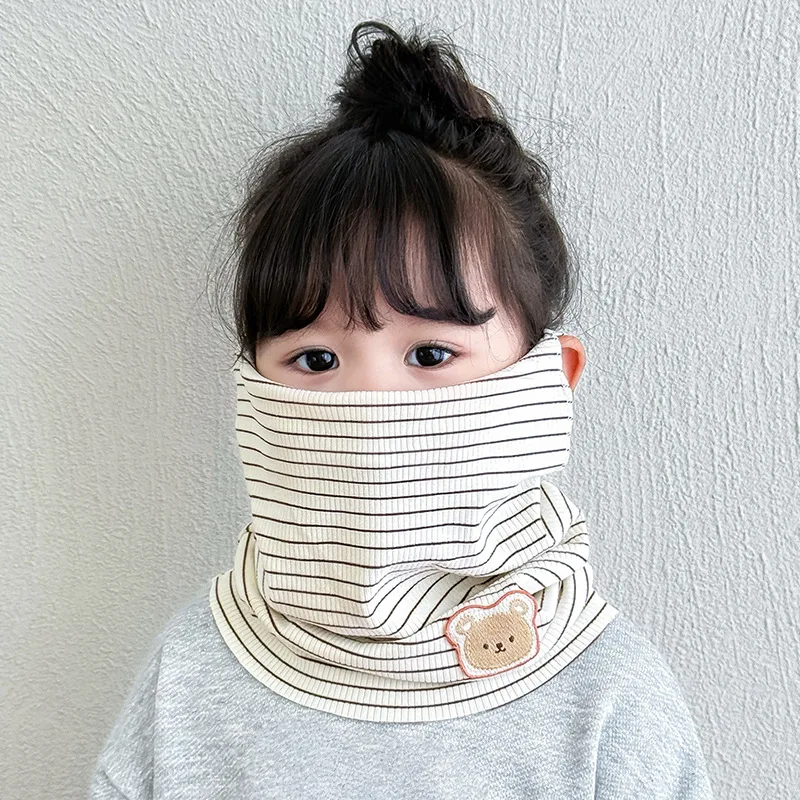 Children's Face Mask Scarf  Dual-purpose High Elastic Outdoor Windproof Scarf Warm Boy and Girl Cartoon Ear Neck Cover