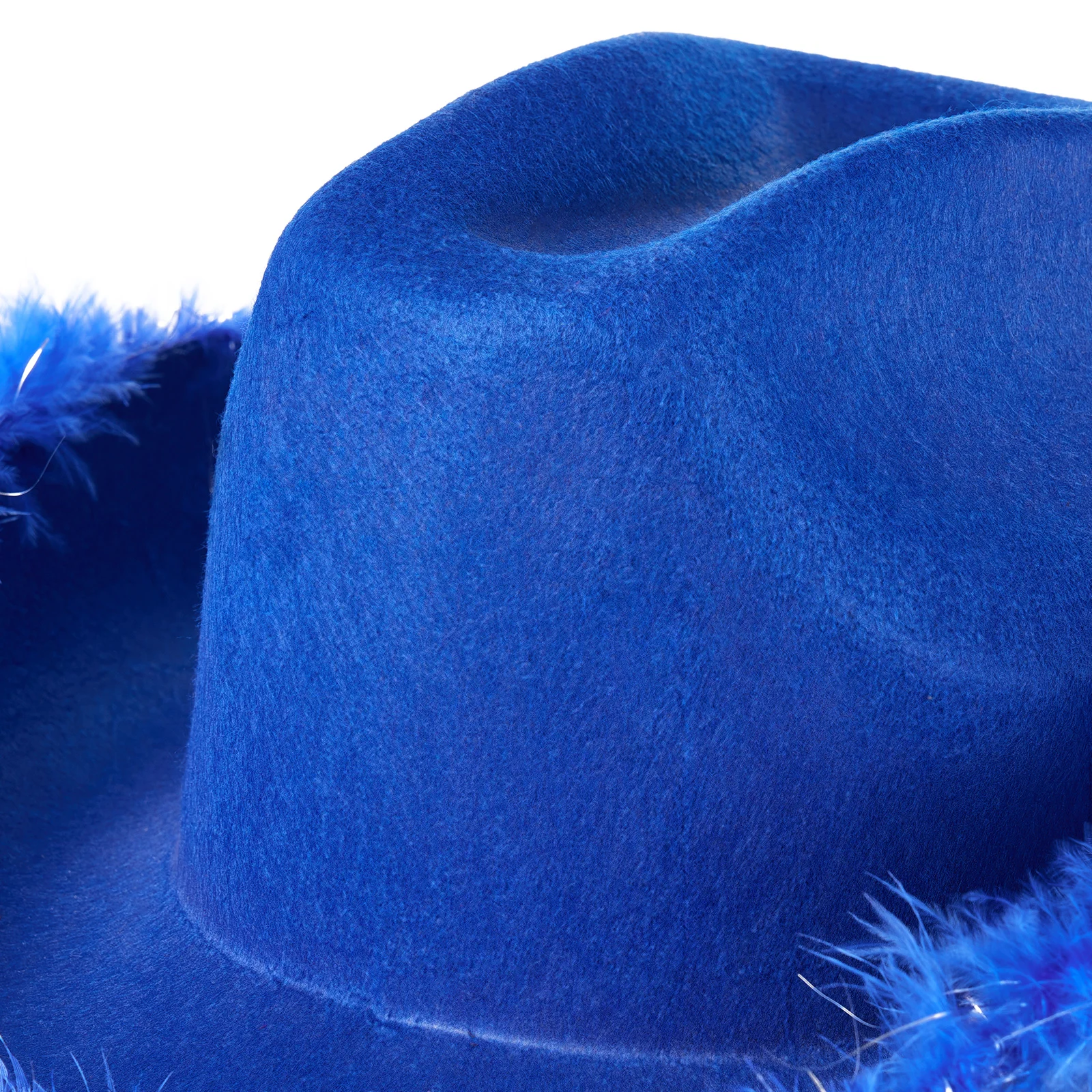 Women&acute;s Fashion Vintage Cowboy Hat Adult Solid Color Furry Trim Wide Brim Hat Female Cap for Dating Party