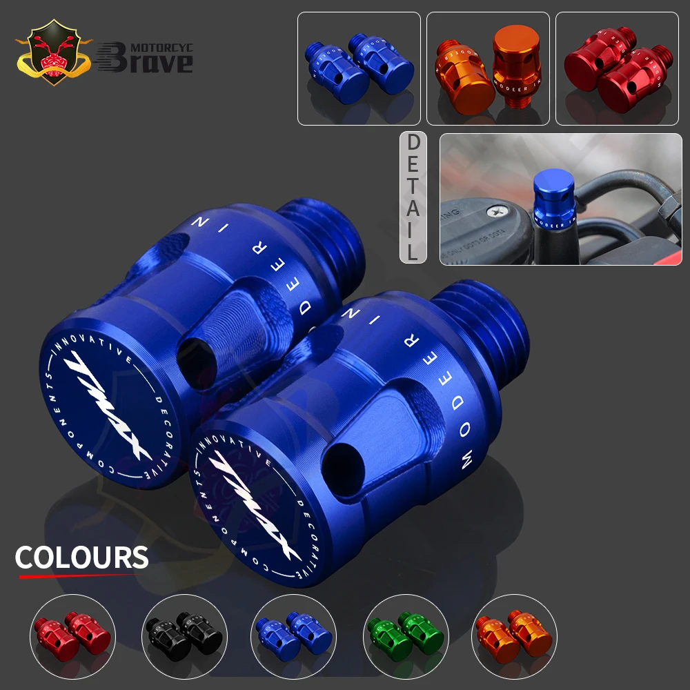 

For YAMAHA TMAX YZF XSR700 All Year Universal Motorcycle M10*1.25 CNC Aluminum Mirror Hole Plugs Screws Bolt Accessories