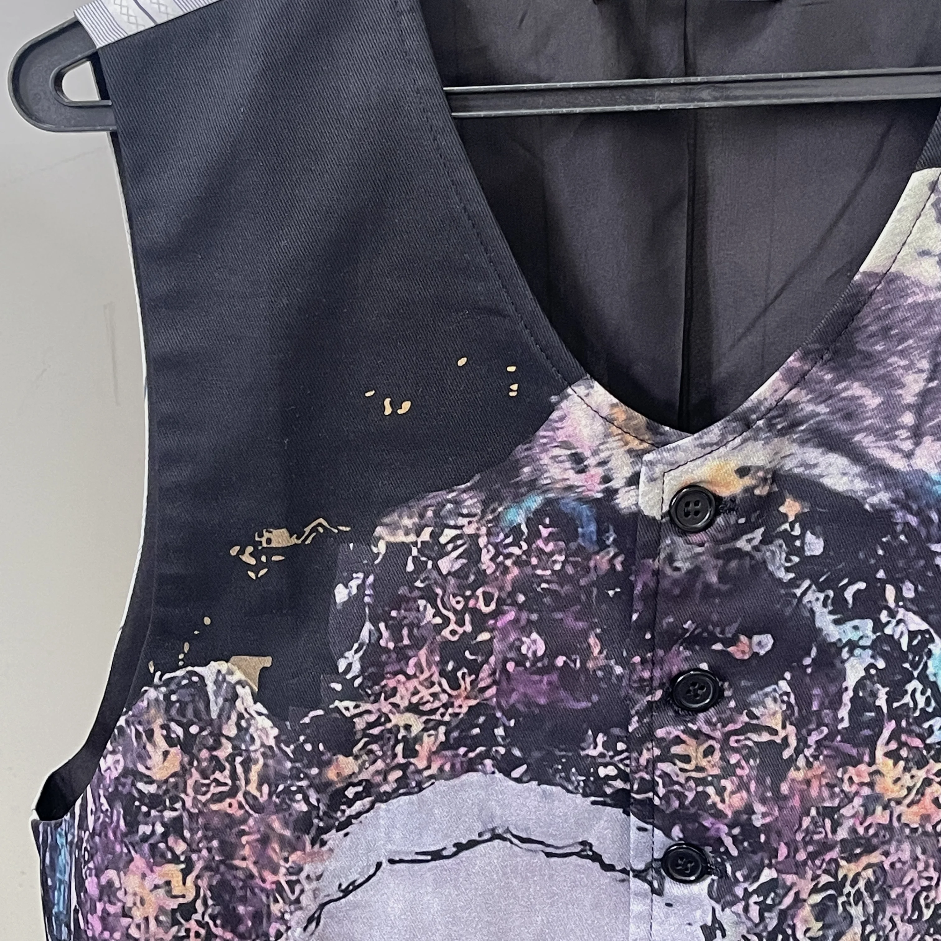 Buddha Avalokitesvara Pattern Men'S Vest Suit Fabric YAMAMOTO-Style Suit Vest For Both Men And Women Japanese Casual