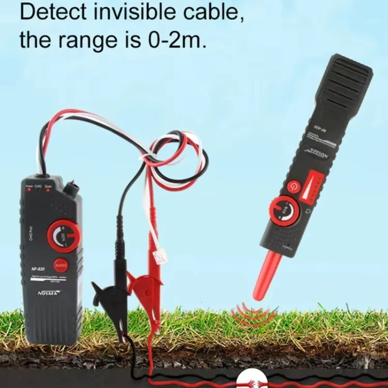 NOYAFA NF-820 Underground Cable Locator Wire Tracker Network Tester High & Low Voltage Cable Wire Locator with Alligator Clip
