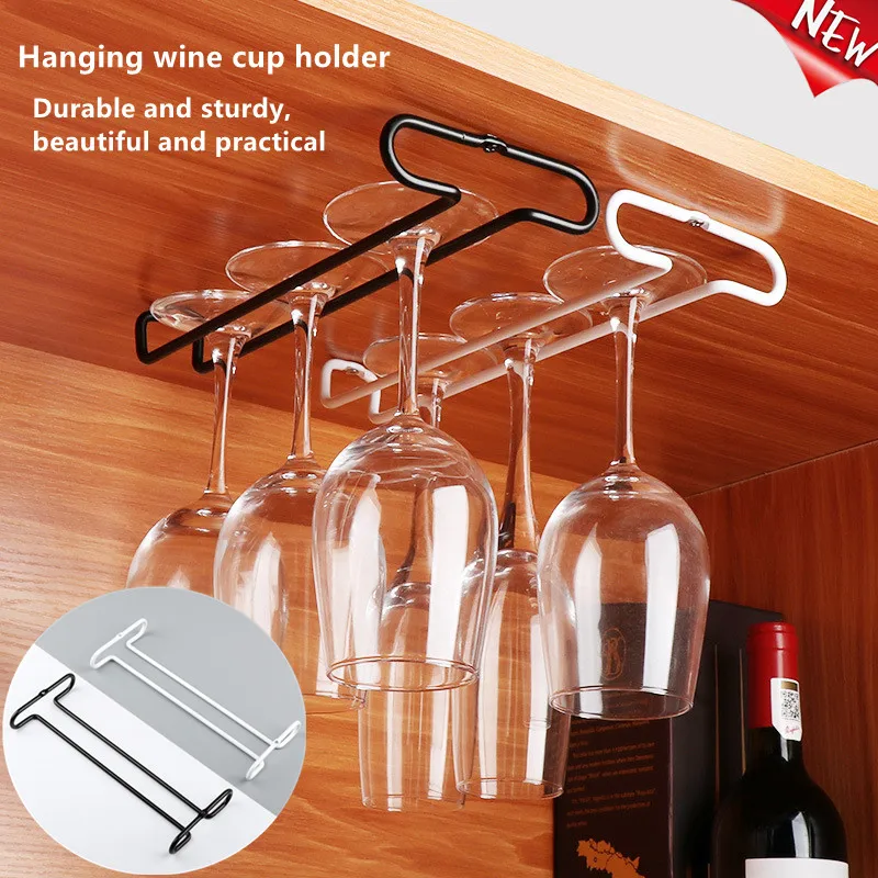 Portabicchieri Sottopensile In Acciaio Inox Con 3 Ganci - 41,9 X 22,9 Cm - Nero