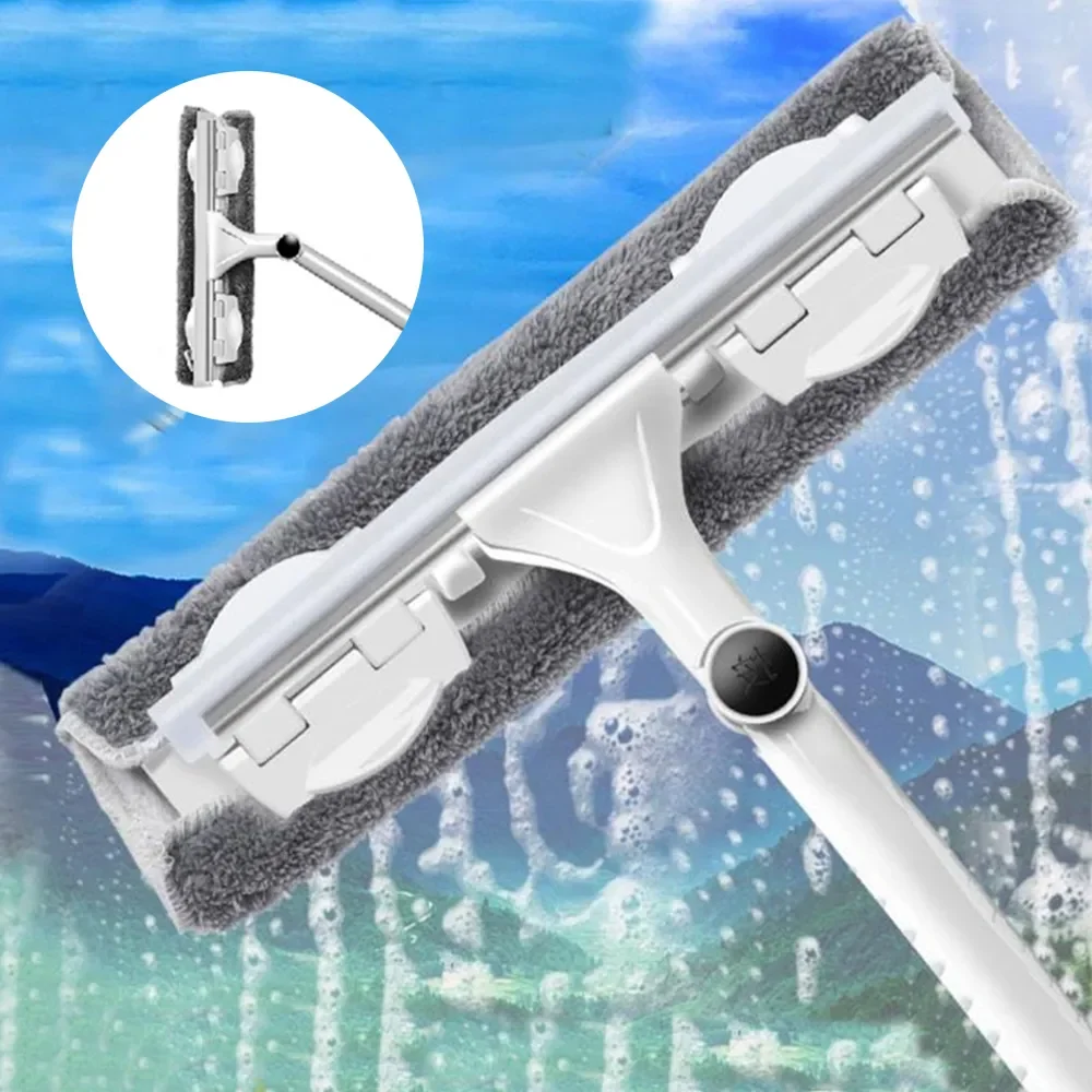 Telescopic Rod Glass Washing Cleaning Mop Windows Wiper Tool Washer Long Handle Brush Window Cleaner Product for Household 2