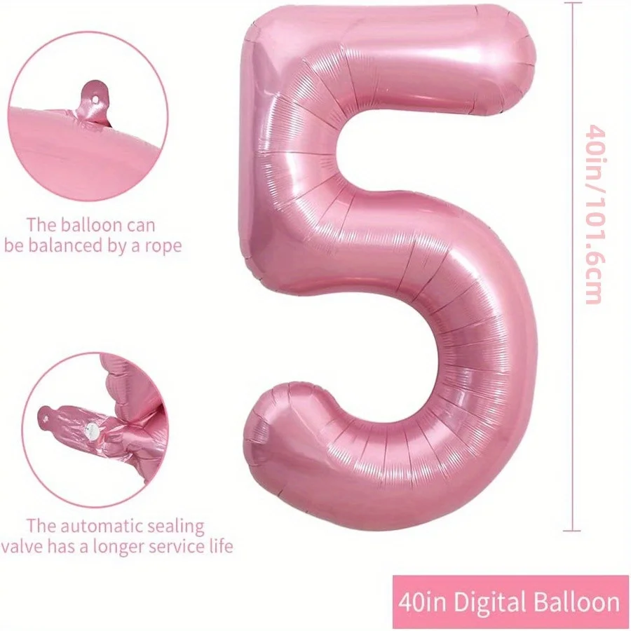 40 Zoll rosa Folie Geburtstagsballons Helium Nummer Ballon Figuren Hochzeit Dekor Geburtstag Party Dekorationen Baby Dusche Globos – Detail 11