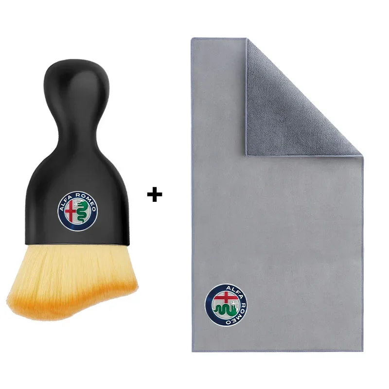 Car Interior Cleaning Kit: Soft Brush & Microfiber Towel