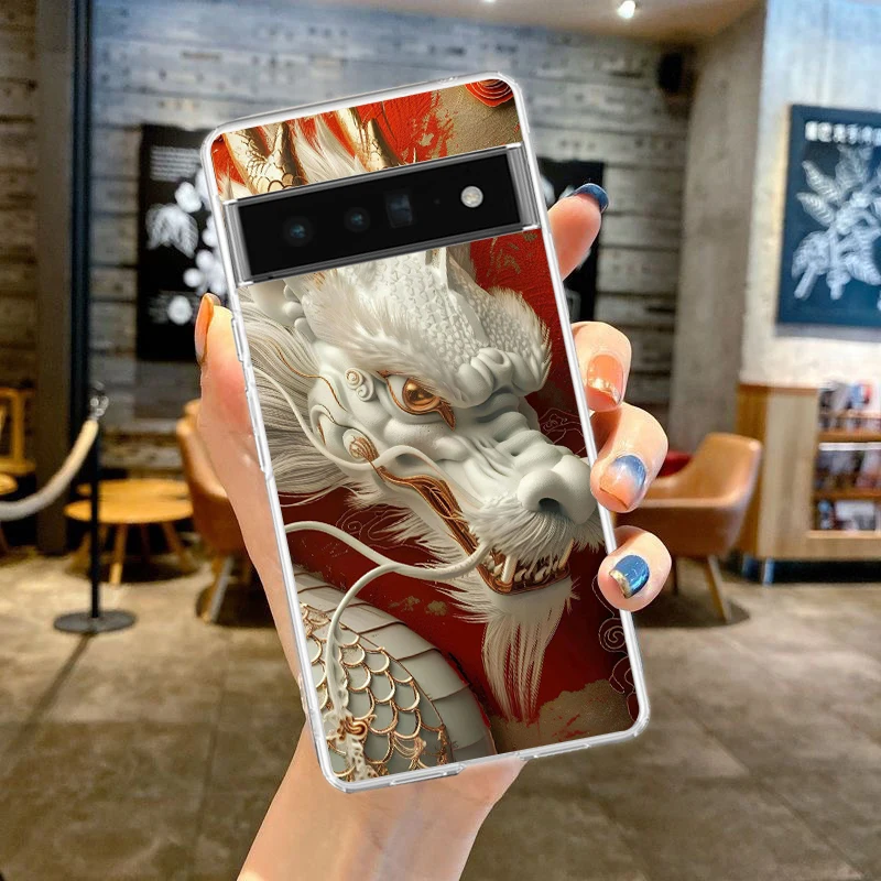 Cartoon Dragon Handy hülle Abdeckung für Google Pixel 8 7 6 5 4 4xl stoß festes Silikon 7a 6a 5a 4a 3a 3axlpro 5g transparente Hülle – Detail 5