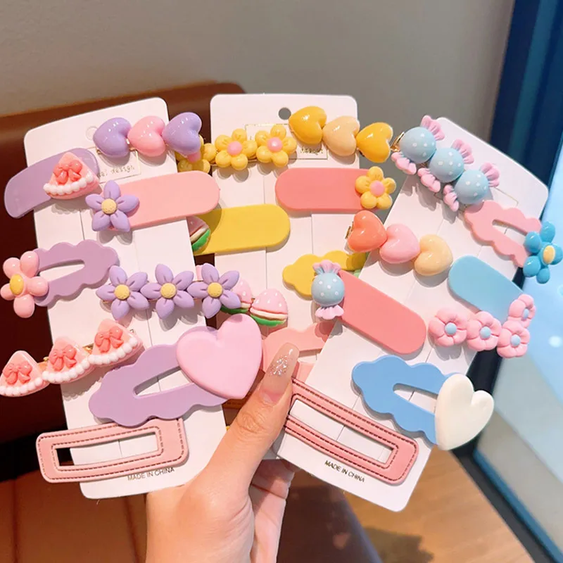 8PCS/Set Floral Baby Hairpins Korean Princess Girl Cute Hair Clips Headwear for Girl Kids Hair Accessories