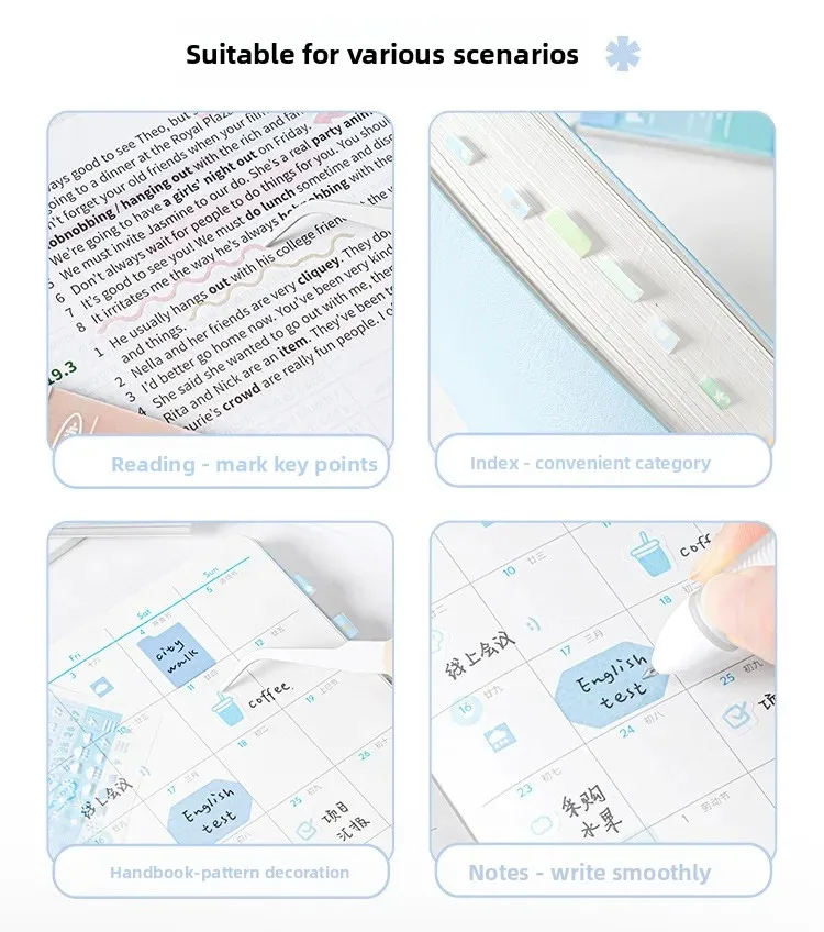 Muilti-Functional Stickers&Memo Note Pad Book Journal Scrapbook Mark Sticker School Stationery