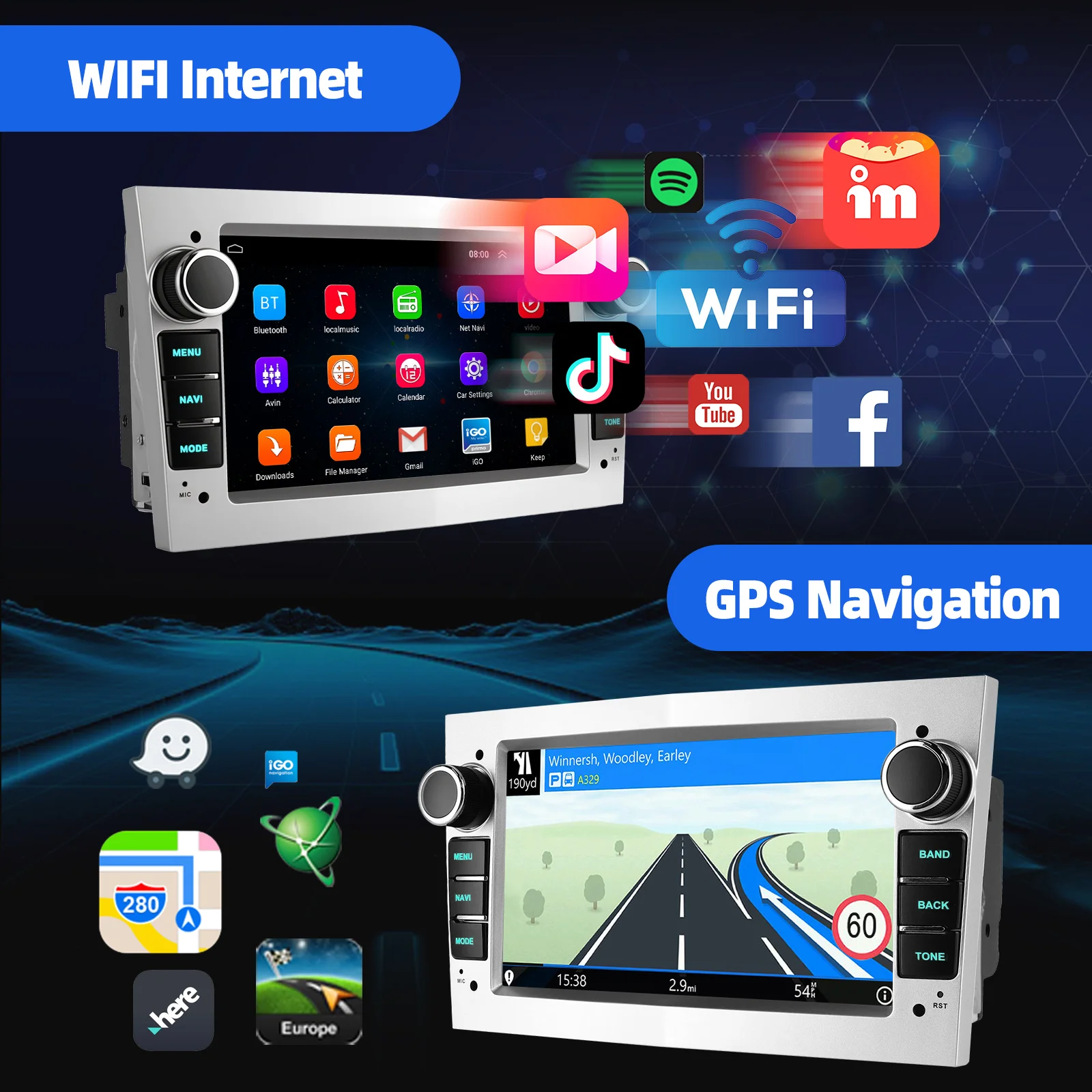 ESSGOO Wireless Carplay Android 15 Car Radio for Opel Astra H G J Antara Vectra C B Vivaro Corsa C D Zafira B Multimedia Player