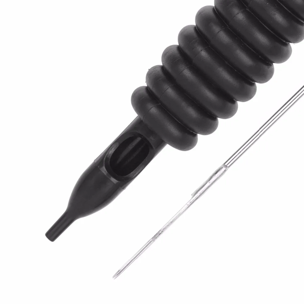 Tattoo Needles 10pcs Sterile RL/RS/M1/M2/F Disposable Nozzle Needle Tube and Tips Grip Gun Supplies Machine