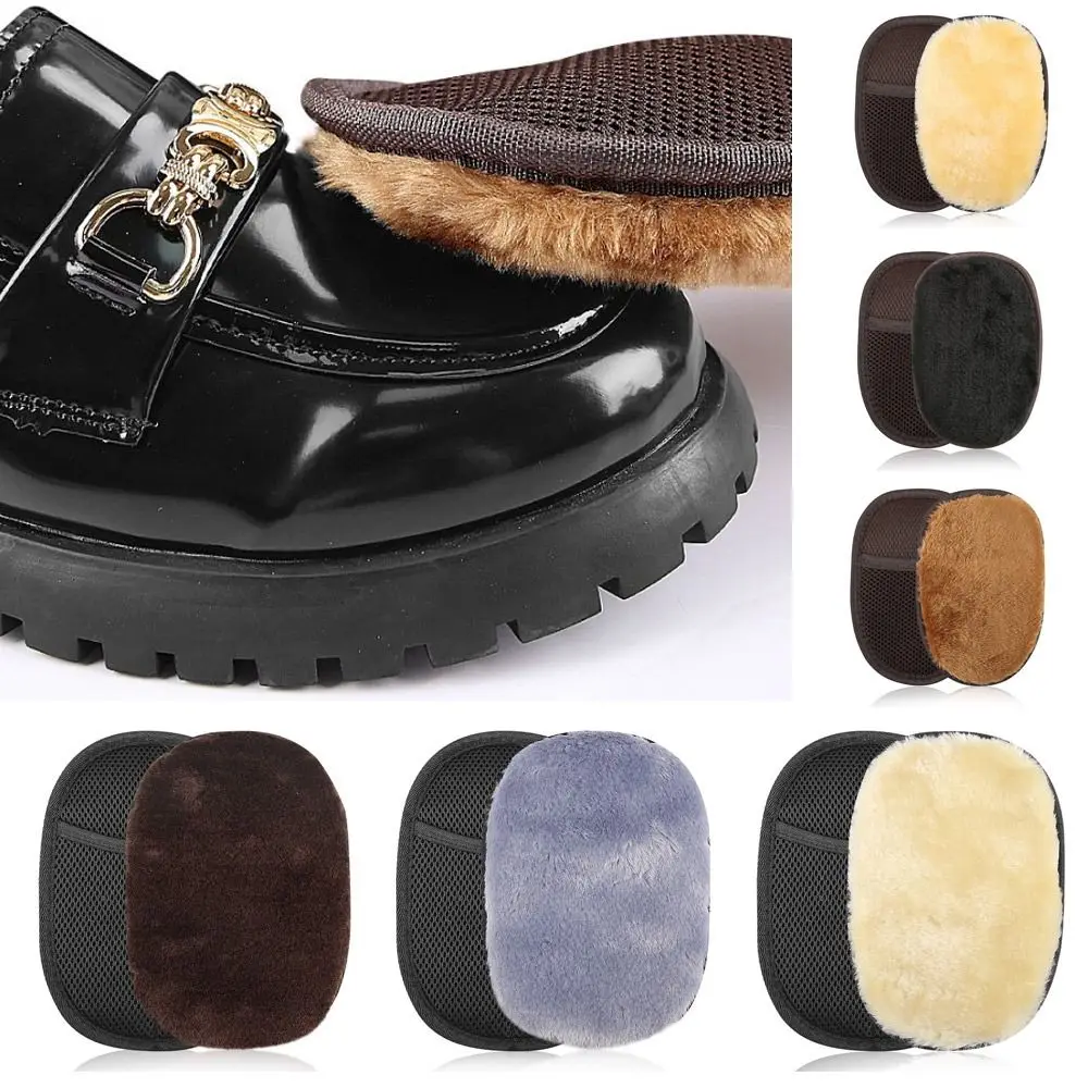 Shoe Care Brush Shoes Cleaner Soft Wool Plush Random Color Polished Gloves Wipe Shoes Handbag Brushes Leather Care Cleaner Tool