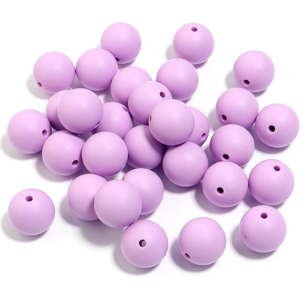 Set of 20 Candy-Colored Round Silicone Beads for DIY Jewelry and Accessories