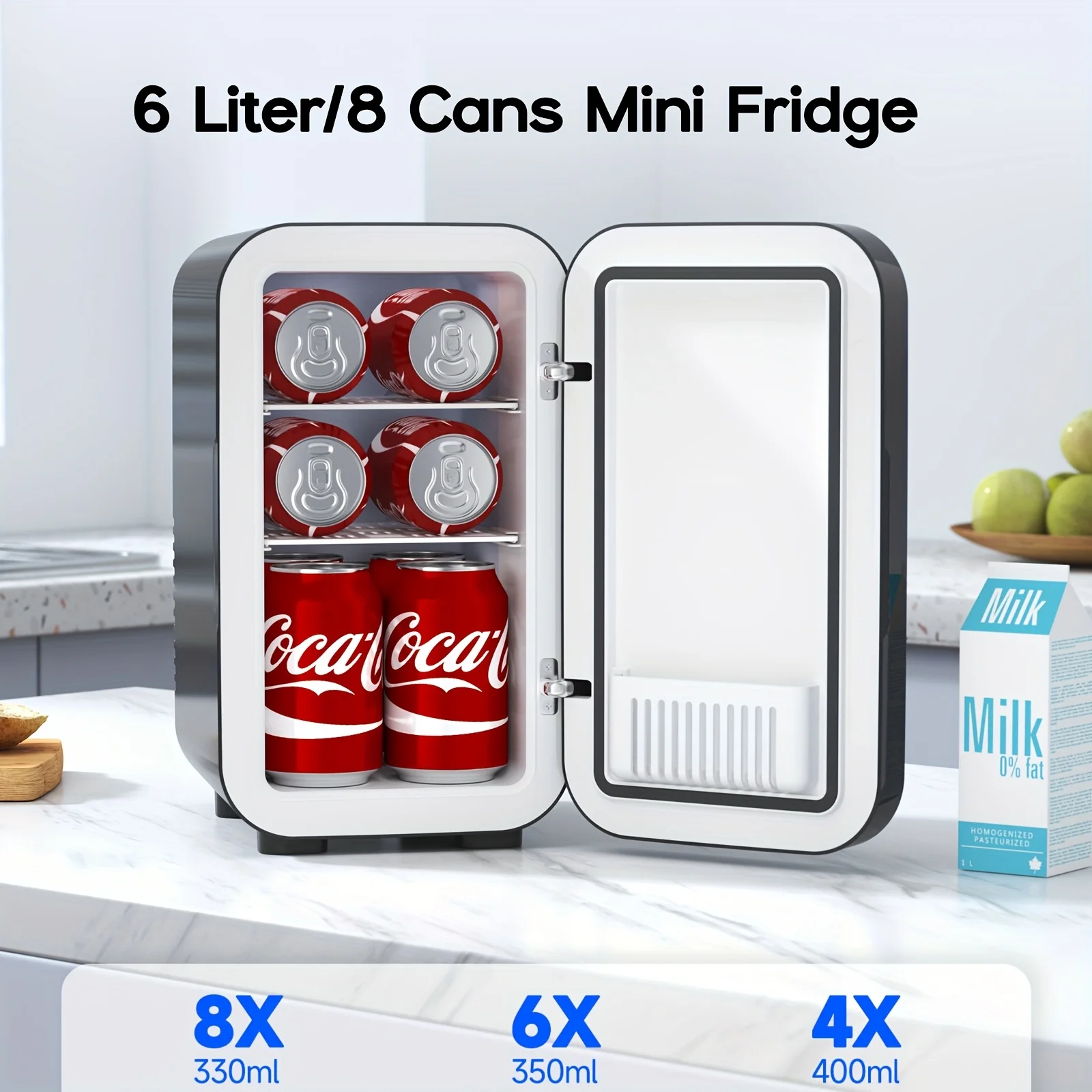 Mini réfrigérateur thermoélectrique Portable de 6 litres/8 canettes, pour chambre à coucher, soins de la peau, boissons, bureau, dortoir et voiture