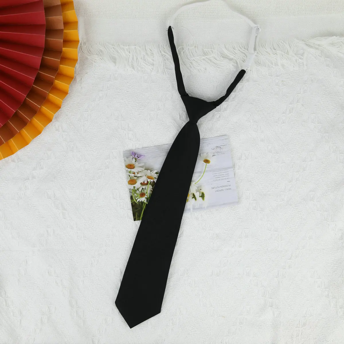 Lazy JK Kleine Krawatte, Schwarz, Weinrot, einfarbig, dunkelblau, koreanische Damen, süße Mädchen, Student, Basic-Stil, Schuluniform, klassische Krawatten – Detail 4
