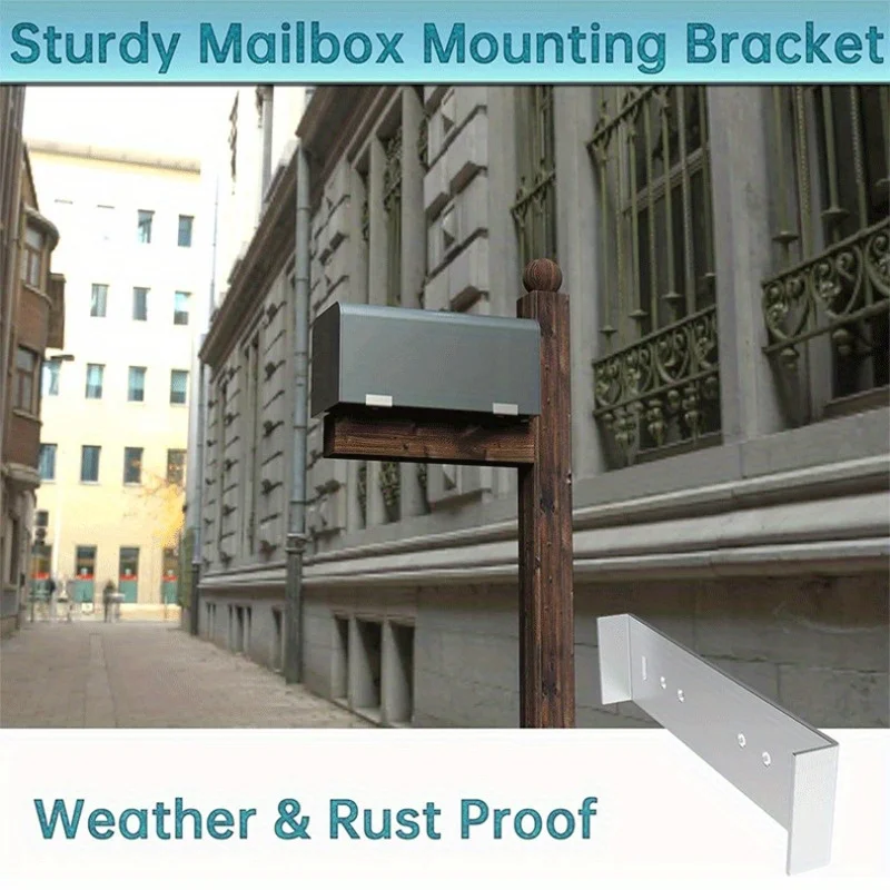 Heavy Duty Aluminum Mailbox Mounting Bracket Durable Metal Post Installation for 8in Wide Floor Sturdy Ground Mailbox Fixture