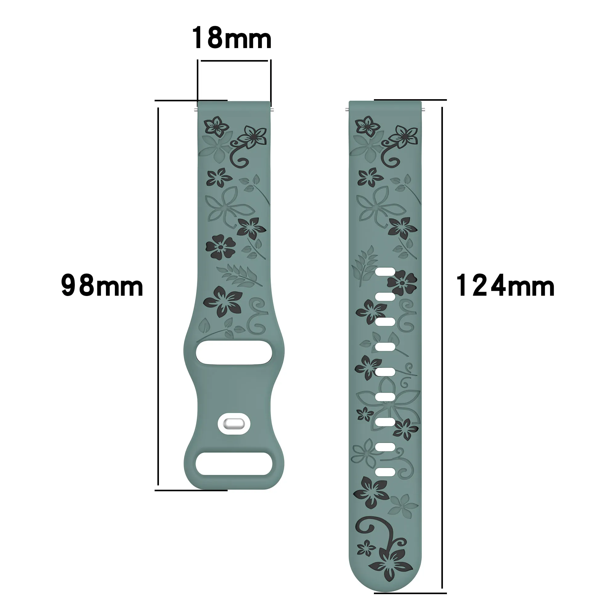 18mm Silicone Watch Band Replacement Strap Bracelet