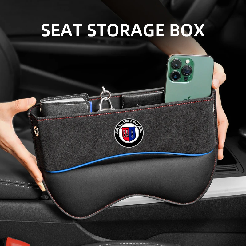 

Car Seat Organizer Crevice Storage Box Suede Leather Car Accessories for Alpina