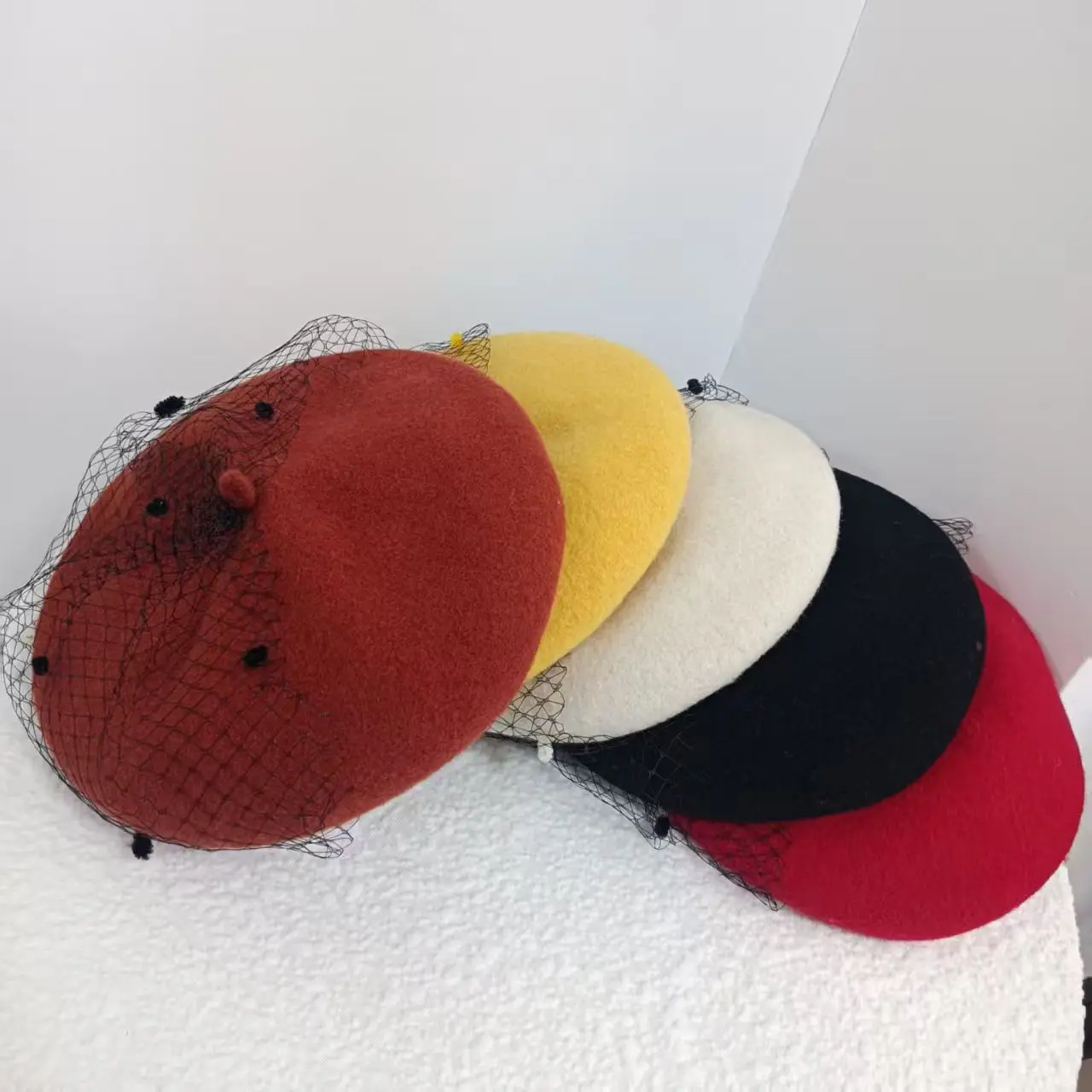 VISROVER winter wolle baskenmütze mit spitze und perlen weiblichen wolle kappe winter herbst frühling hut solide farbe top qualität Frauen boina – Detail 21