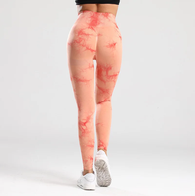 Tie Dye Seamless Gym Leggings Women Push Up Women Mallas Sports Fitness Contour Yoga Running Pants Elastic Leggins 6