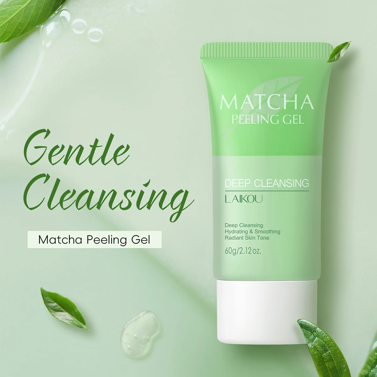 LAIKOU Matcha Exfoliating Exfoliate Peeling Gel Facial Scrub Moisturise Nourishing Repair Scrubs Face Cream Skin Care 60g