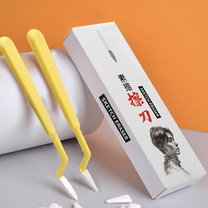 10pcs Art Sketch Wipe Knife Washable Sponge Wiper Highlight Artist Drawing Correction Detail Eraser Pen Sketch Clean Tool