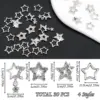 30PCS Star Nail Charms 3D Alloy Nail Art Charms 4 Styles Silver Stars Nail Rhinestones Crystal Pentagram Nail Gems for DIY Craft 2