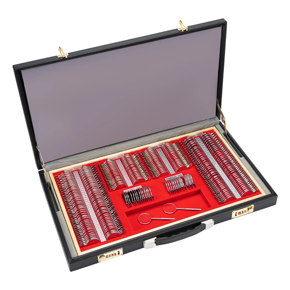 China Factory A Grade Lens Case High Quality Optometry Equipment Optical Metal Rim Prism Trial Lens Set
