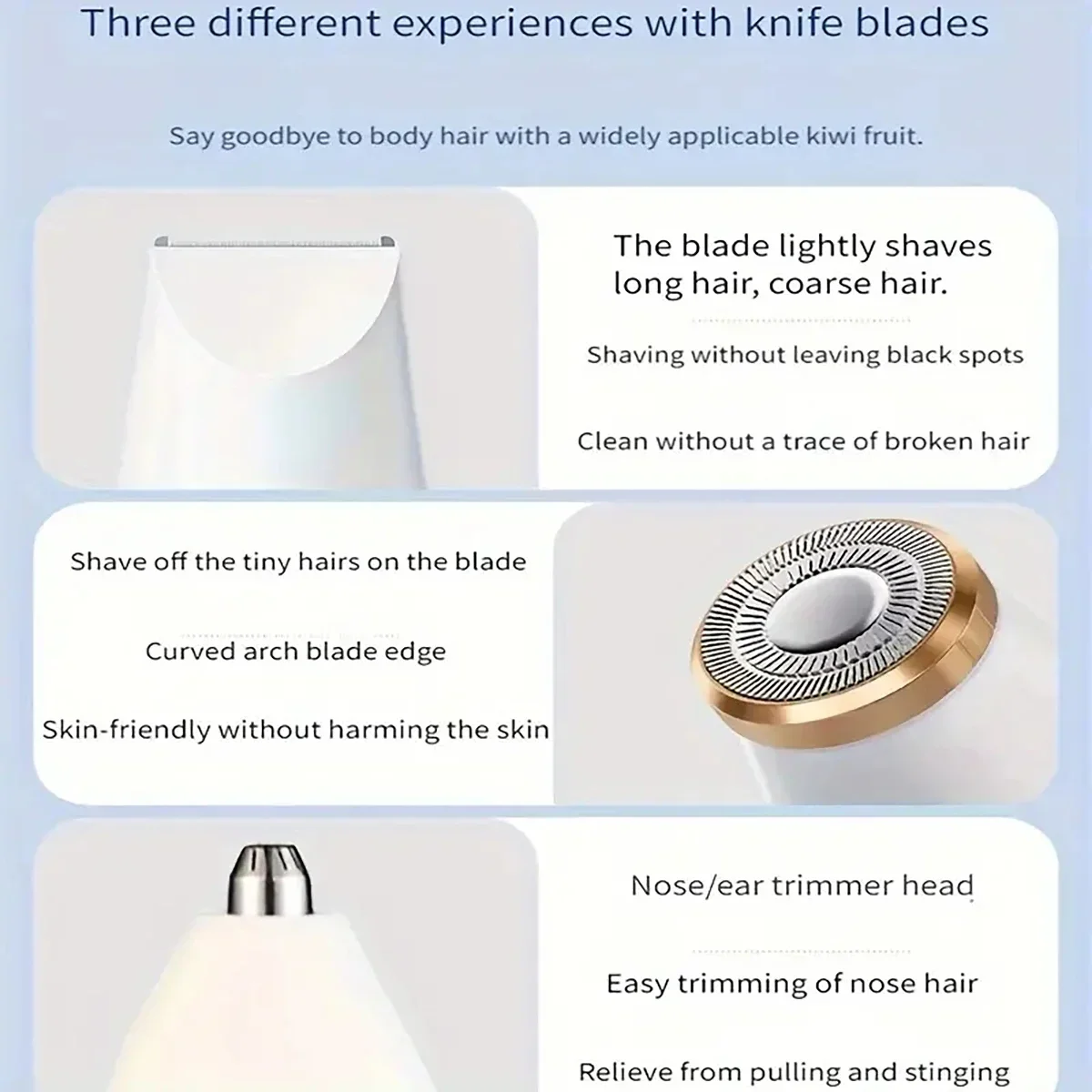 Women's 3-in-1 Electric Shaver-USB Rechargeable and Compact Design for Full Body, Eyebrow, and Bikini Line Hair Removal