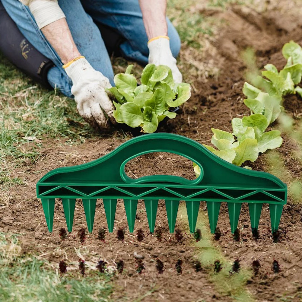 Hand Dibbler 12-Hole Fast Seeding Seed-in Soil Digger and Soil Spacer Garden Hand Planter Planting Aids for Efficient Gardening