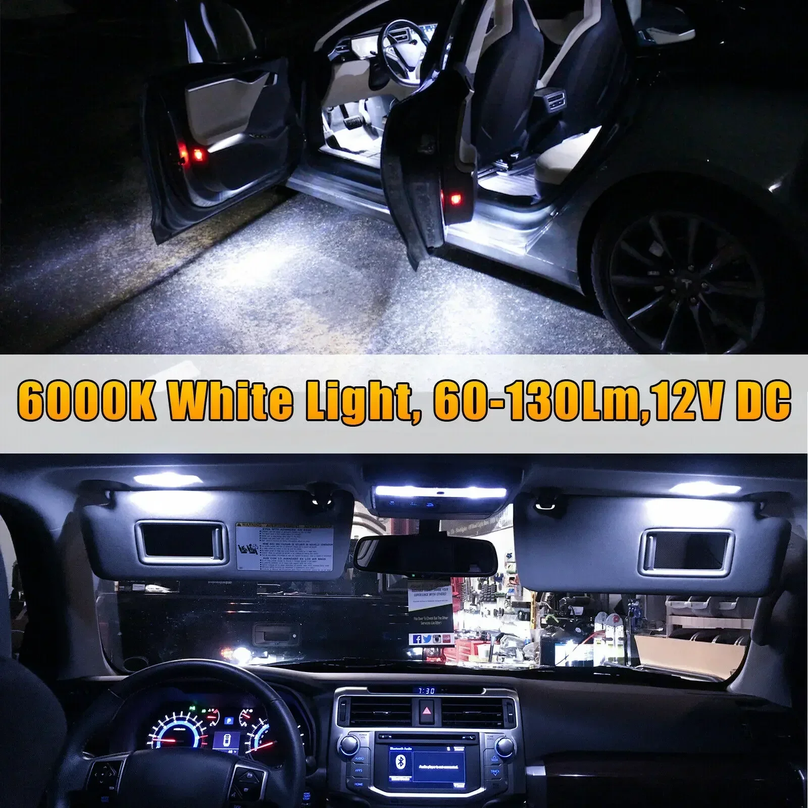 LED Car Lights 23Pcs T10 5050 Interior Dome Trunk License Plate Lamps Kit White for Bmw E53 E60 E90