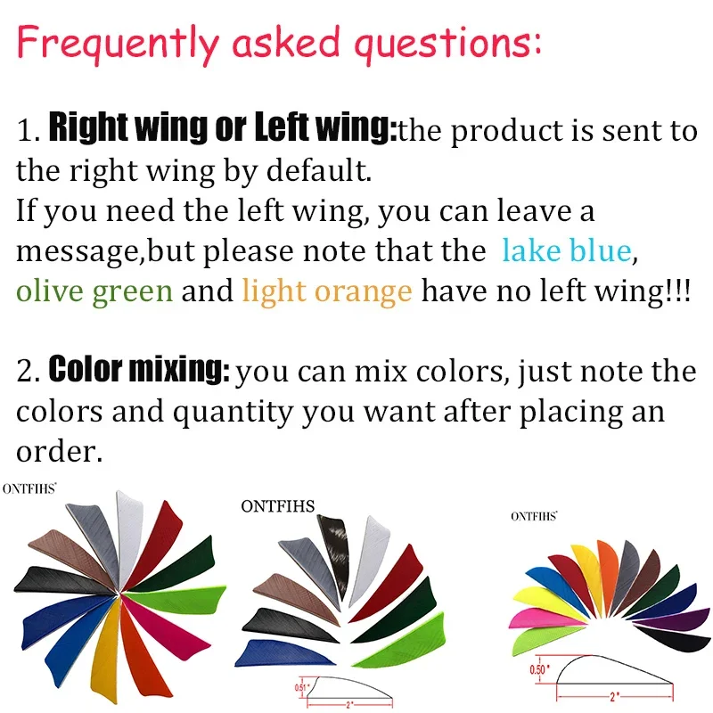 50 PCS 2 Inch Parabolic Arrow Feather Fletching Fletches Turkey Feathers For Archery Hunting archery arrow feathers