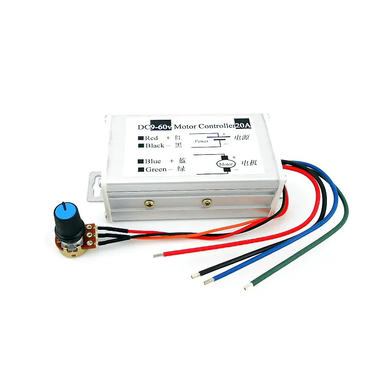 PWM DC motor stepless speed controller 12V 24V 60V MAX 20A Pulse WidthModulator motor Speed regulating switch