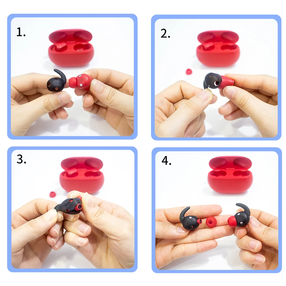 5 Pairs EarTips Cover Holder Drop-proof Silicone Earhooks Eartips Anti-Slip Ear Covers Holder Replacement for Beats Studio Buds