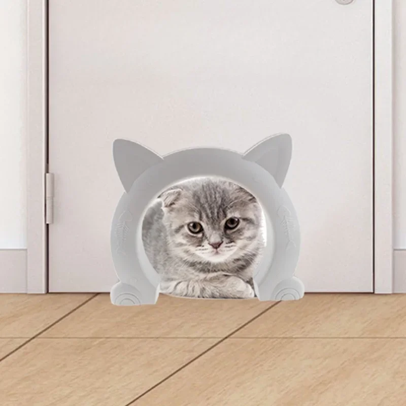 Cat Door Dog Hole ABS Indoor Cat-shaped Hole Free Access Easy Pass Pet Doors Simple Installation Without Flap For Cats Kitten