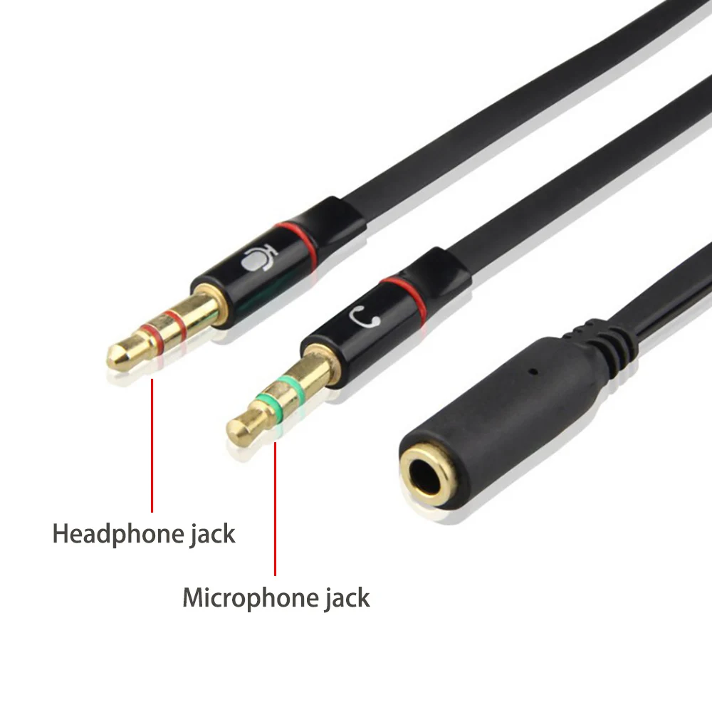 3.5mm PC Computer Audio Cable Earphone Cable Conversion Microphone Headset Converter Headphone Jack Adapter Aux Splitter