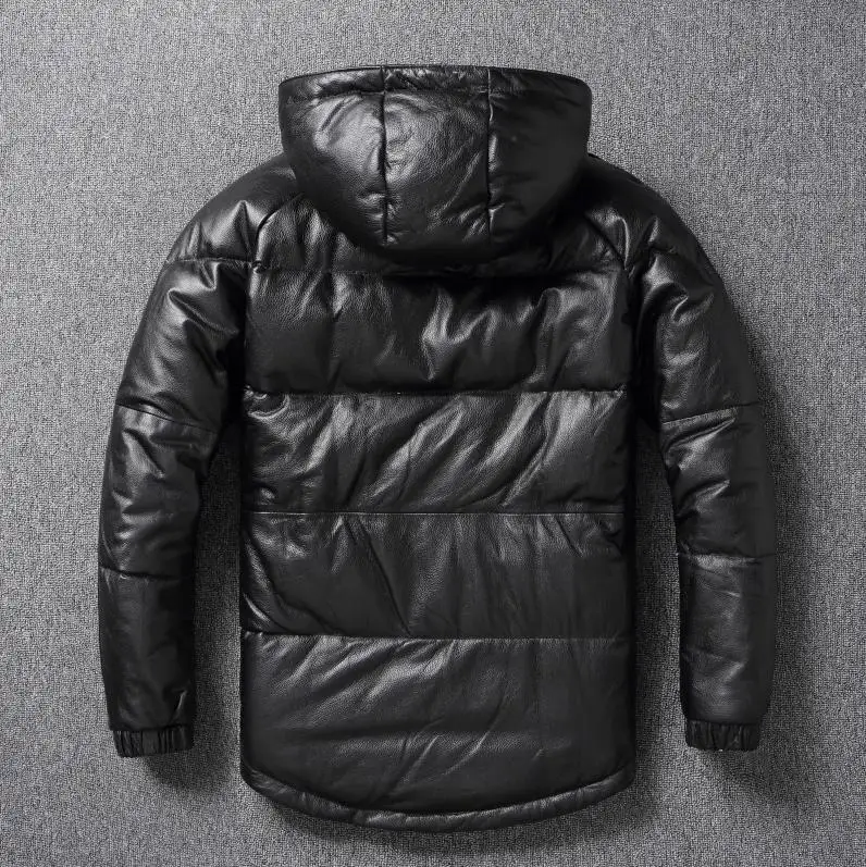 Winter Genuine Leather Jacket Warm Duck Down Leather Coat men leather jacket women leather jacket