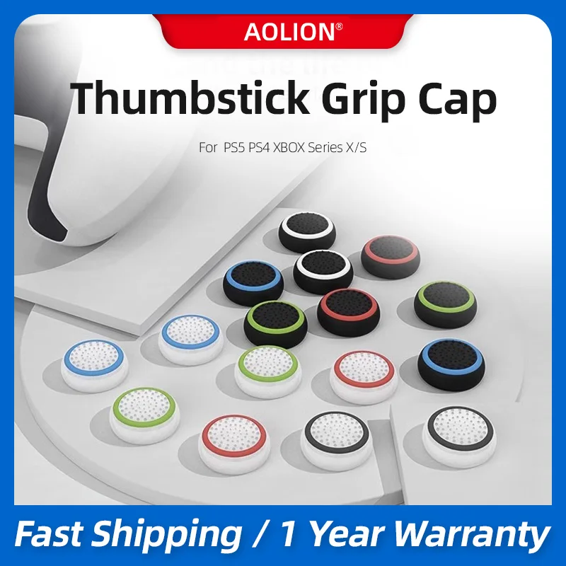 

Aolion 2Pcs Thumb Stick Grip Caps Non-slip Silicone Analog Joystick Thumbstick for PS3 PS4 PS5 Xbox 360 Xbox One Game Controller