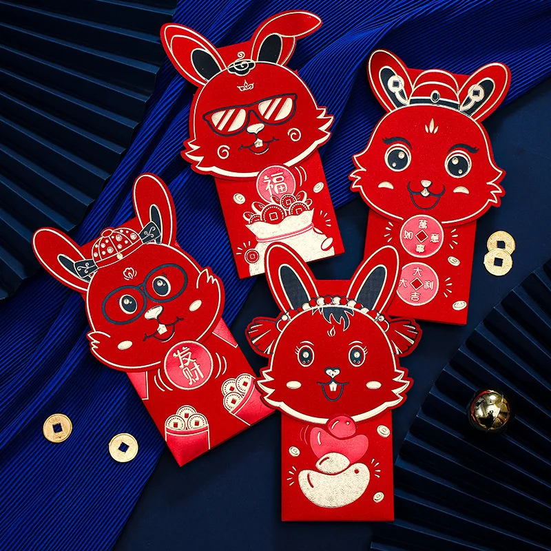 2023 Chinese New Year Red Envelopes Cartoon Rabbit Year Hongbao Spring  Festival Money Pockets for Festival Decorate Supplies - AliExpress