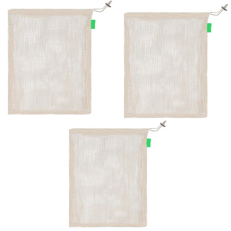 

10 Pcs/Set Degradable Organic Cotton Mesh Bag Vegetable Cotton Mesh Bag Fruit Mesh Bag Reusable Bags