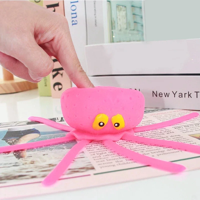 Baby Bath Toys Sponge Water Absorbing Octopus Squeezing Stress Relief Toys Summer Swimming Play Water Toy for Children