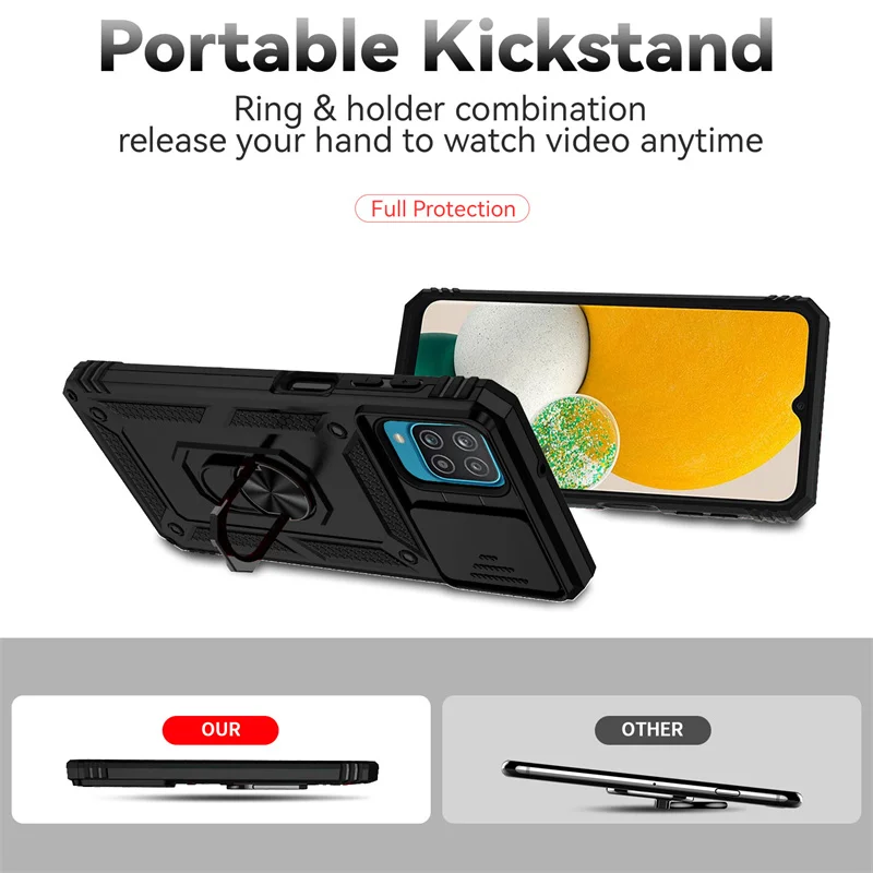 Armor Slide Camera Case with Magnet Holder Ring Cover