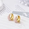 Boucles d'oreilles créoles rondes tendance pour femme, émail rouge, bleu, rose, noir, couleur or, boucles d'oreilles vintage élégantes, bijoux féminins