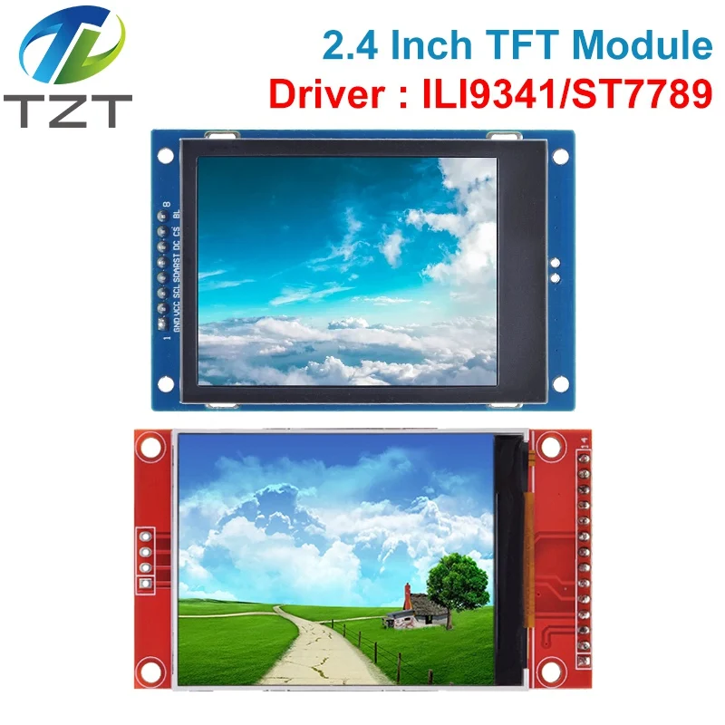 LCD Display Module Display Module TZT 2.4 inch 240x320 SPI TFT LCD Serial Port Module 5V/3.3V PCB Adapter Micro SD Card ILI9341 / ST7789V LCD Display for arduino