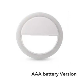 Adjustable Portable LED Selfie Ring Light with Mobile Phone Lens (White)