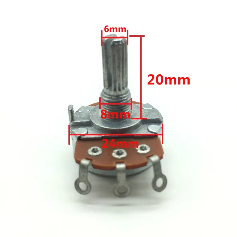 Single loop carbon film potentiometer WH138 B1K 5K 10K 50K 500K Rachis 20 mm in length 1pcs
