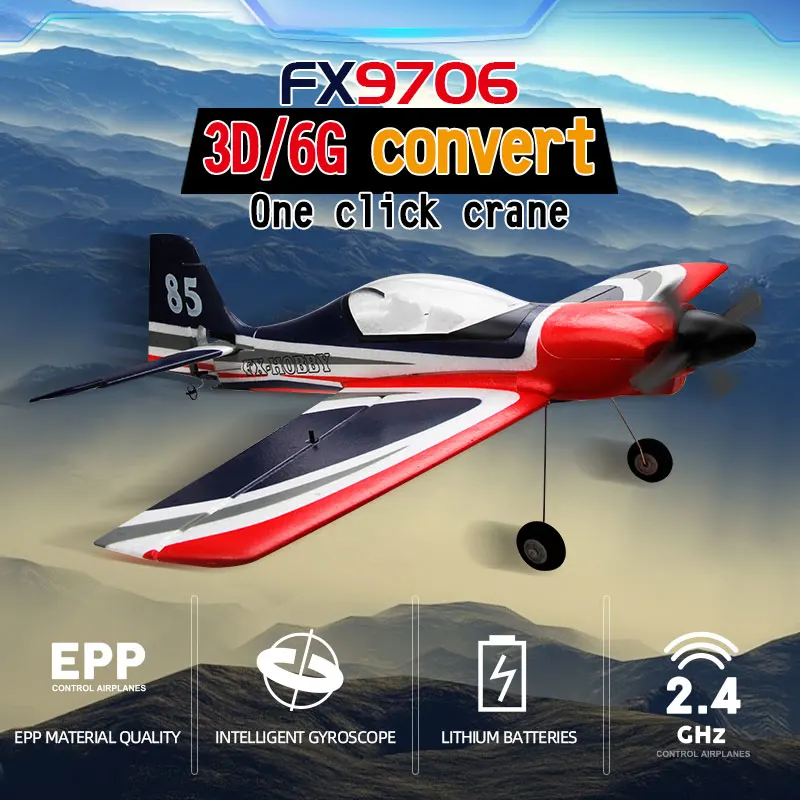 Remote Control Aircraft Rc Fx9706  Fixed Wing Aircraft Model Red Fighter5-Channel Foam Remote Control Aircraft Outdoors Boy Gift 2