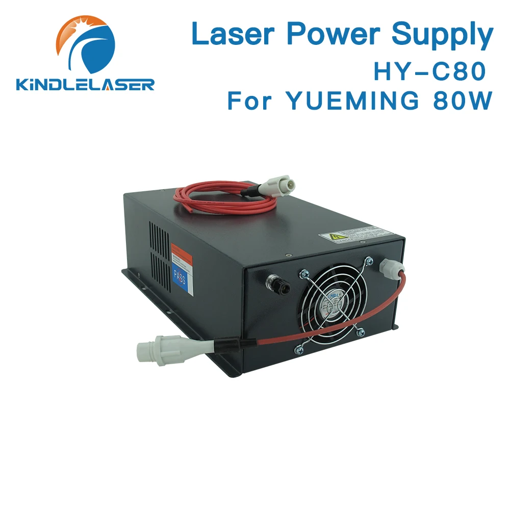 KINDLELASER HY-C80 CO2 레이저 전원 공급 장치 80W YUEMING 조각/절단기 빠른 배송