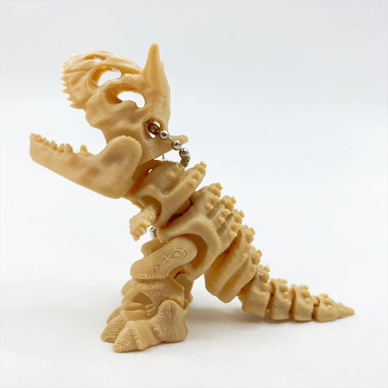 Rotatable T-Rex Skeleton Fidget Toy - 3D Printed Dinosaur Desk Decor & Novelty Gift