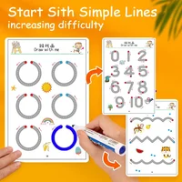Montessori Children Educational Drawing Pen Control Training Color Shape Math Match Game Set Toddler Learning Activitie Toy Gift 2