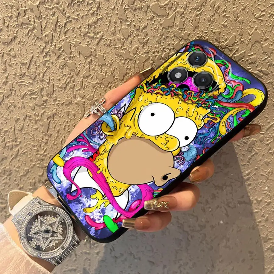 Black Soft Phone Cover with Funny Homer Simpson Design